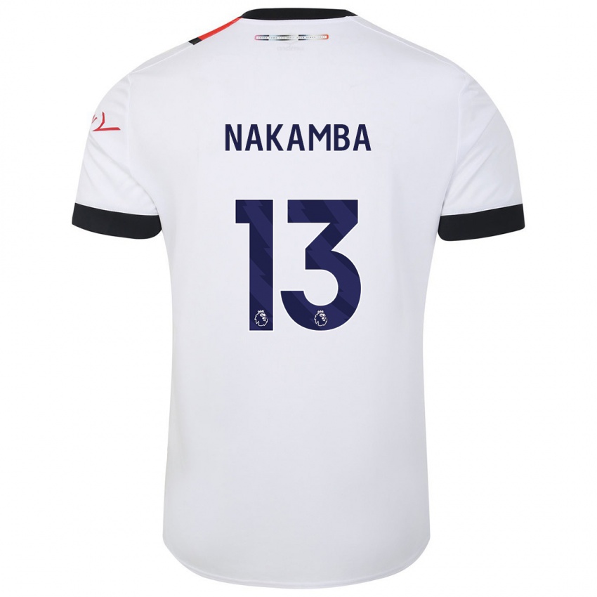 Férfi Marvelous Nakamba #13 Fehér Idegenbeli Jersey 2023/24 Mez Póló Ing