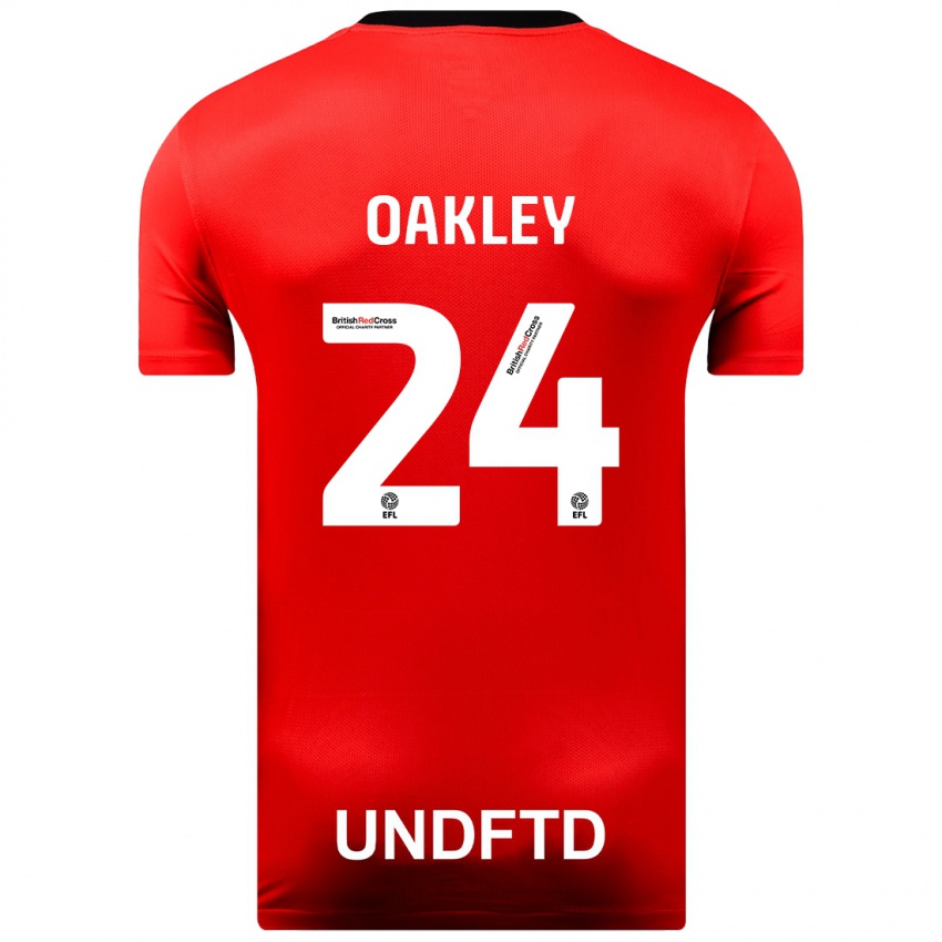 Férfi Marcel Oakley #24 Piros Idegenbeli Jersey 2023/24 Mez Póló Ing