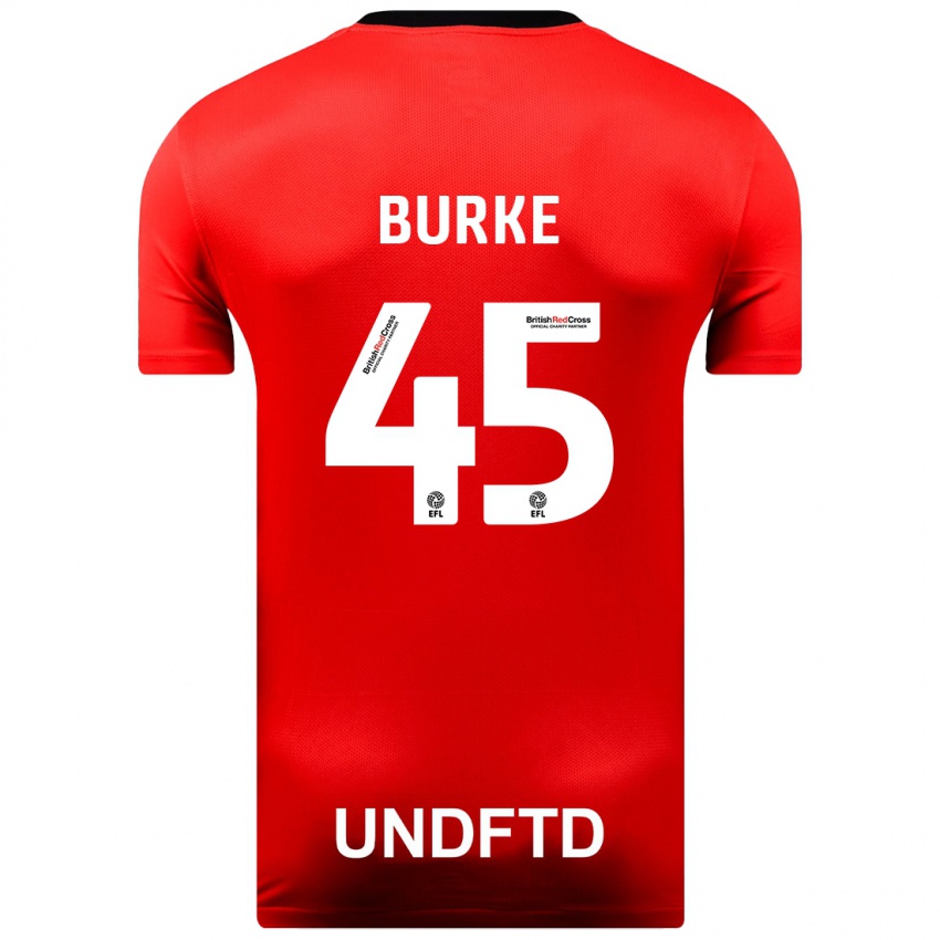 Férfi Oliver Burke #45 Piros Idegenbeli Jersey 2023/24 Mez Póló Ing