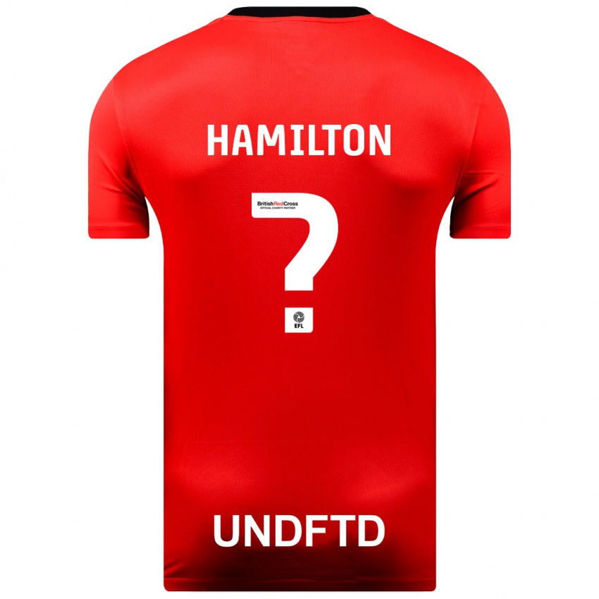 Férfi Harley Hamilton #0 Piros Idegenbeli Jersey 2023/24 Mez Póló Ing