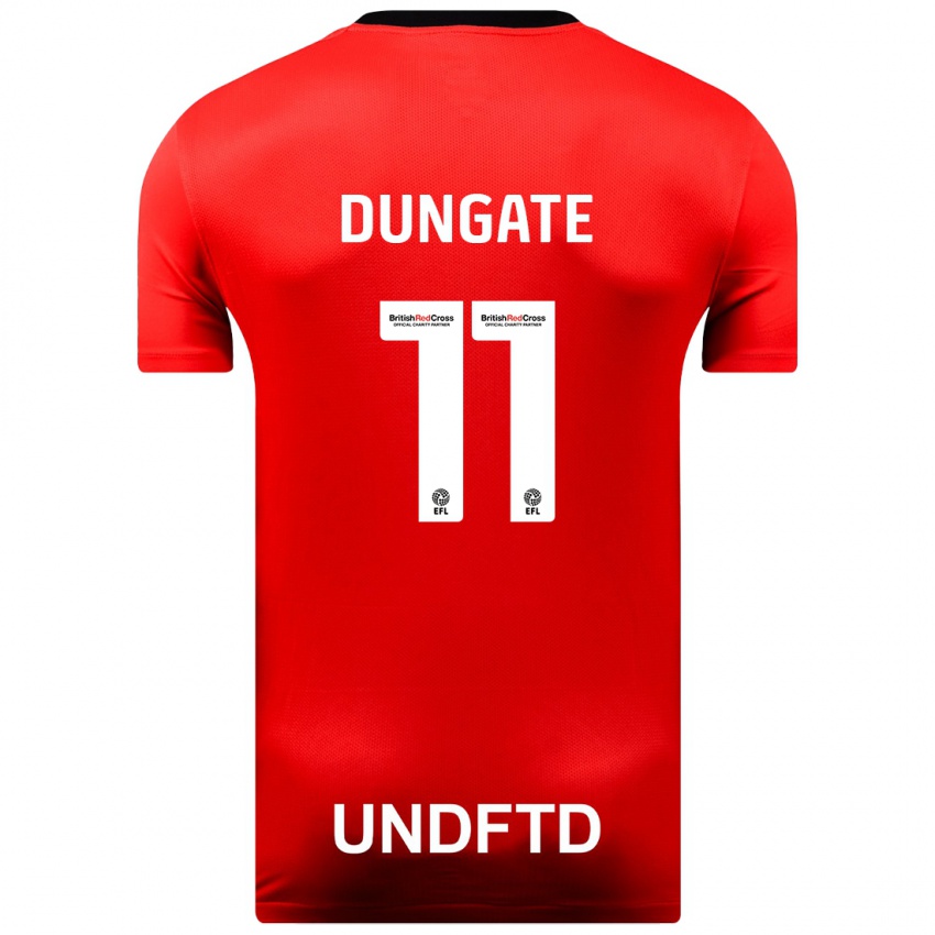 Férfi Katie Dungate #11 Piros Idegenbeli Jersey 2023/24 Mez Póló Ing