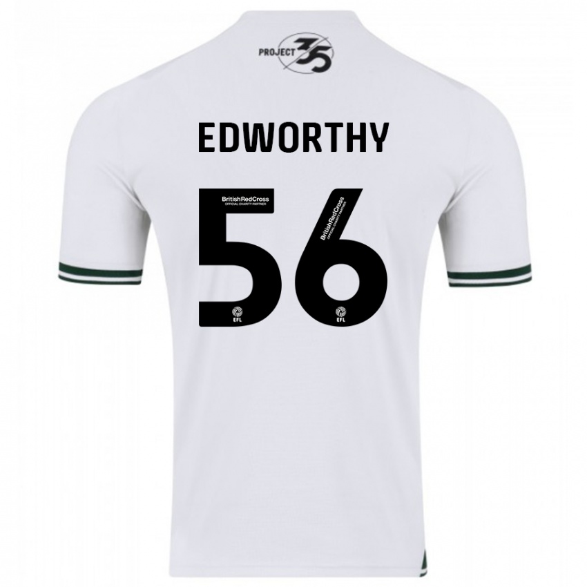 Férfi Kieran Edworthy #56 Fehér Idegenbeli Jersey 2023/24 Mez Póló Ing