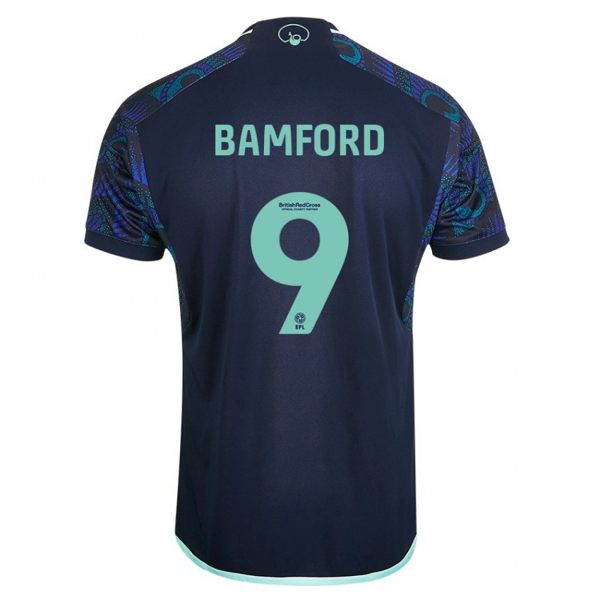 Férfi Patrick Bamford #9 Kék Idegenbeli Jersey 2023/24 Mez Póló Ing