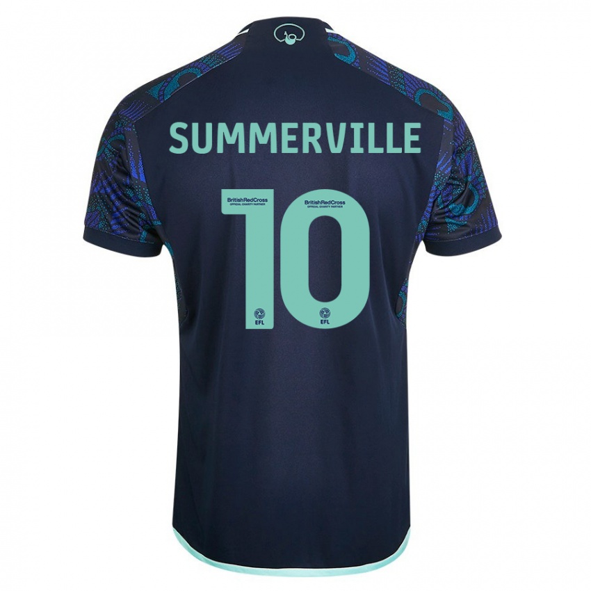 Férfi Crysencio Summerville #10 Kék Idegenbeli Jersey 2023/24 Mez Póló Ing