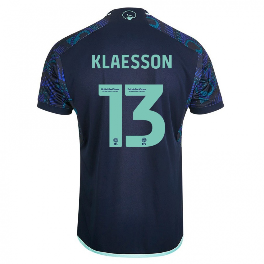 Férfi Kristoffer Klaesson #13 Kék Idegenbeli Jersey 2023/24 Mez Póló Ing