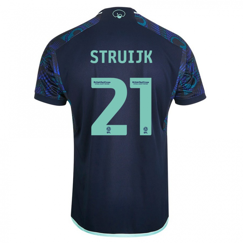 Férfi Pascal Struijk #21 Kék Idegenbeli Jersey 2023/24 Mez Póló Ing