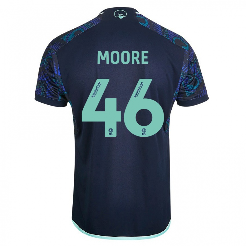 Férfi Kris Moore #46 Kék Idegenbeli Jersey 2023/24 Mez Póló Ing