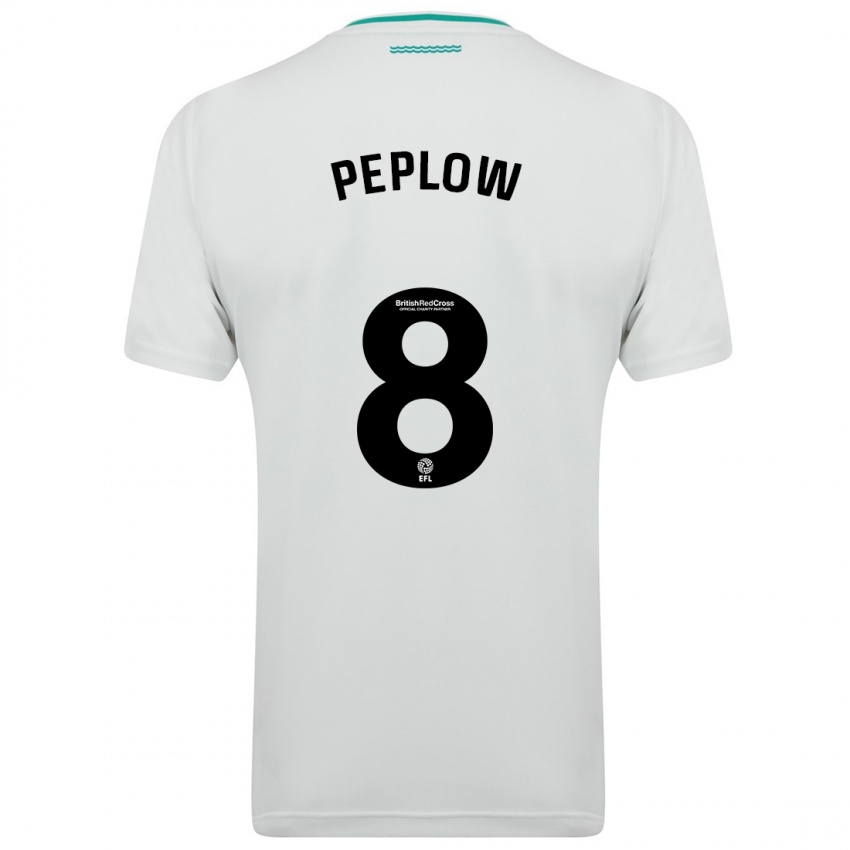 Férfi Chloe Peplow #8 Fehér Idegenbeli Jersey 2023/24 Mez Póló Ing