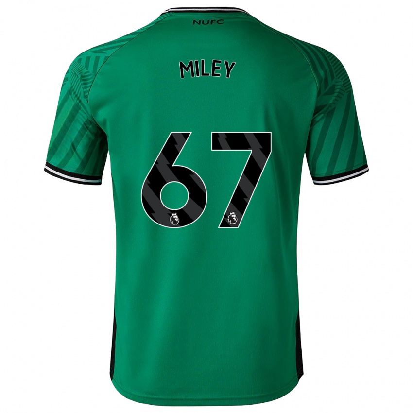 Férfi Lewis Miley #67 Zöld Idegenbeli Jersey 2023/24 Mez Póló Ing