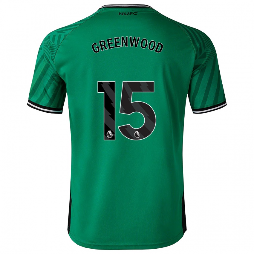 Férfi Hannah Greenwood #15 Zöld Idegenbeli Jersey 2023/24 Mez Póló Ing