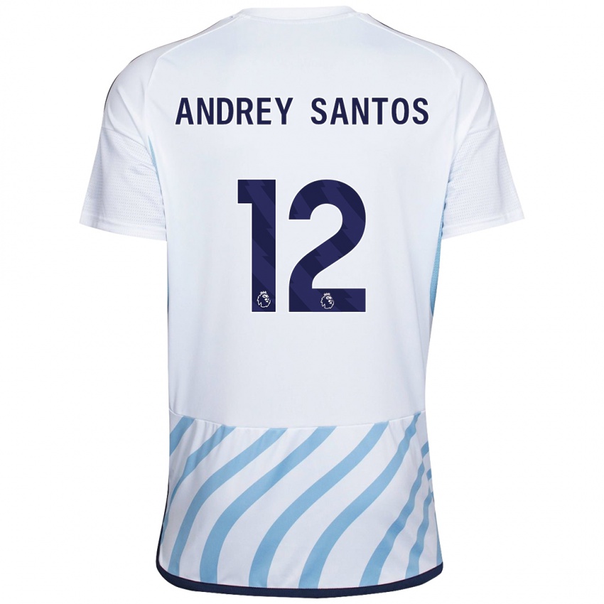 Férfi Andrey Santos #12 Fehér Kék Idegenbeli Jersey 2023/24 Mez Póló Ing