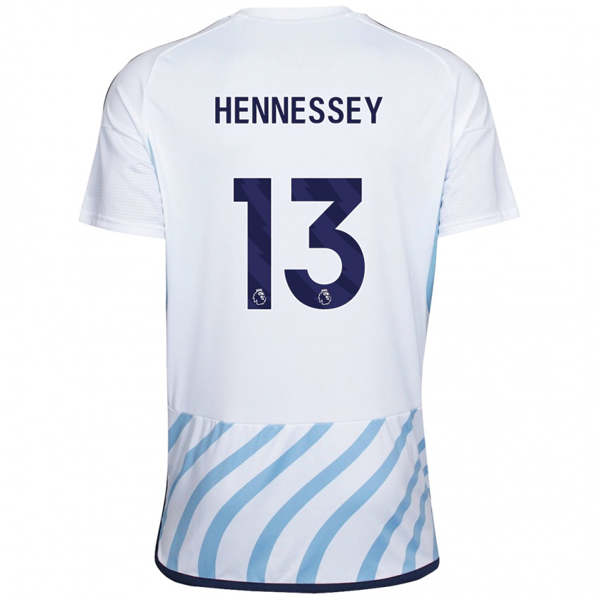 Férfi Wayne Hennessey #13 Fehér Kék Idegenbeli Jersey 2023/24 Mez Póló Ing