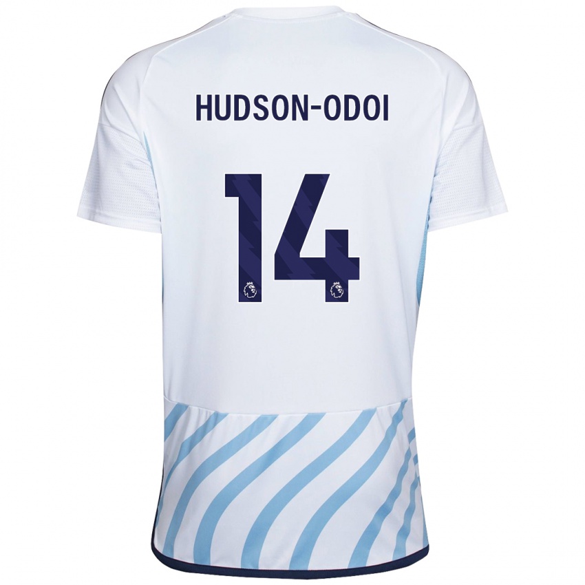 Férfi Callum Hudson-Odoi #14 Fehér Kék Idegenbeli Jersey 2023/24 Mez Póló Ing