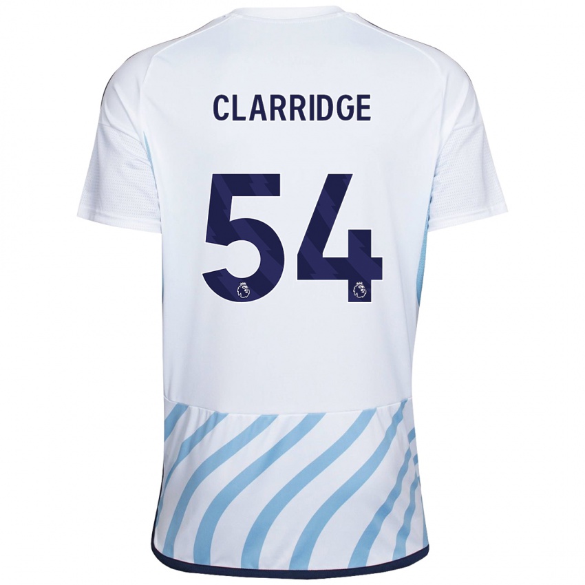 Férfi James Clarridge #54 Fehér Kék Idegenbeli Jersey 2023/24 Mez Póló Ing