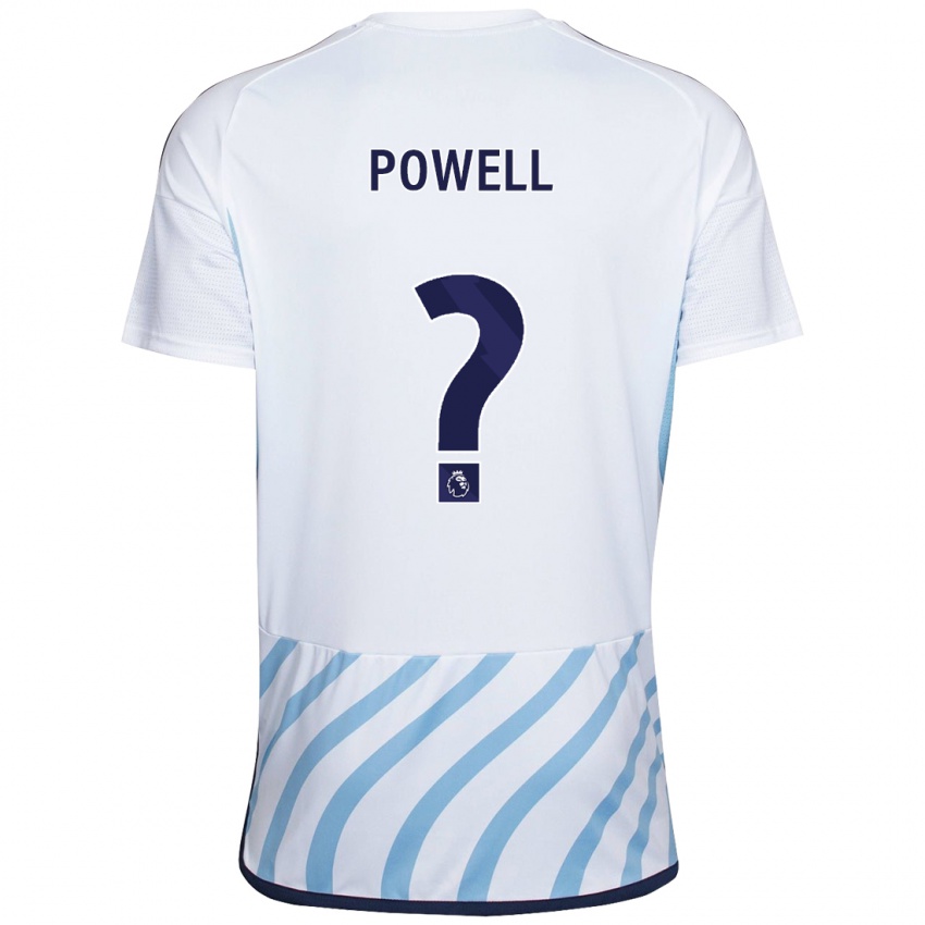 Férfi Jayden Powell #0 Fehér Kék Idegenbeli Jersey 2023/24 Mez Póló Ing