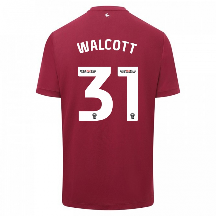Férfi Malachi Fagan Walcott #31 Piros Idegenbeli Jersey 2023/24 Mez Póló Ing