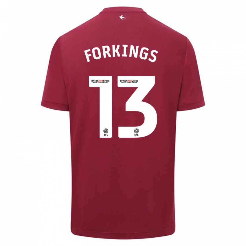 Férfi Amelia Forkings #13 Piros Idegenbeli Jersey 2023/24 Mez Póló Ing