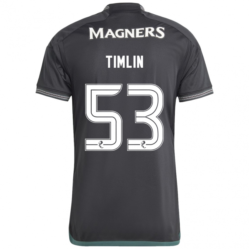 Férfi Sophie Timlin #53 Fekete Idegenbeli Jersey 2023/24 Mez Póló Ing