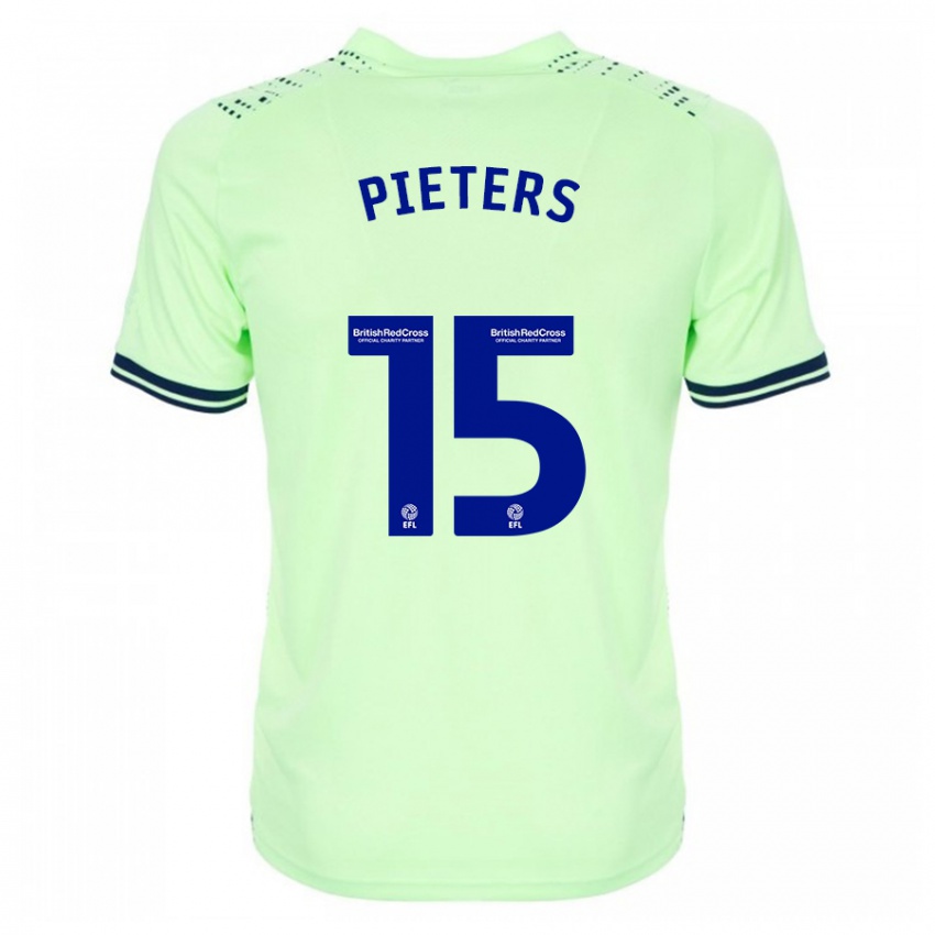 Férfi Erik Pieters #15 Haditengerészet Idegenbeli Jersey 2023/24 Mez Póló Ing