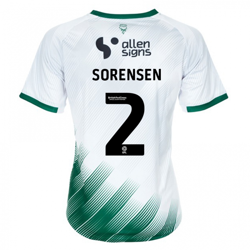 Férfi Lasse Sörensen #2 Fehér Idegenbeli Jersey 2023/24 Mez Póló Ing