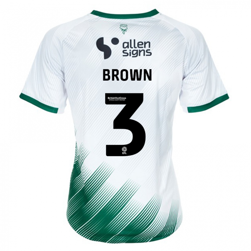 Férfi Jaden Brown #3 Fehér Idegenbeli Jersey 2023/24 Mez Póló Ing