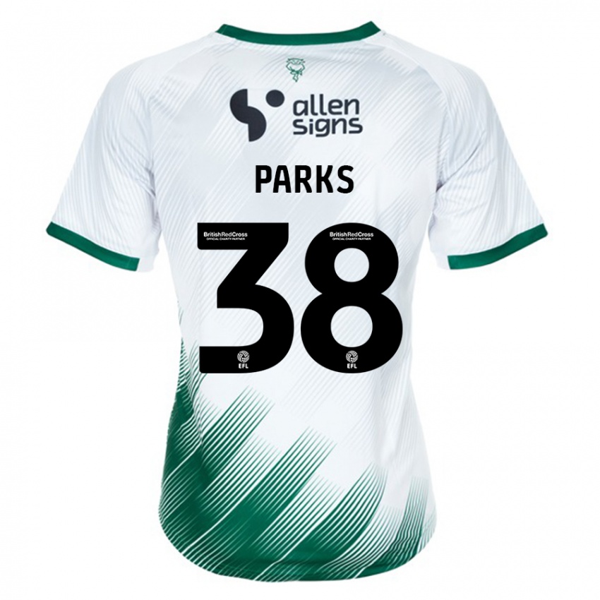 Férfi Charlie Parks #38 Fehér Idegenbeli Jersey 2023/24 Mez Póló Ing