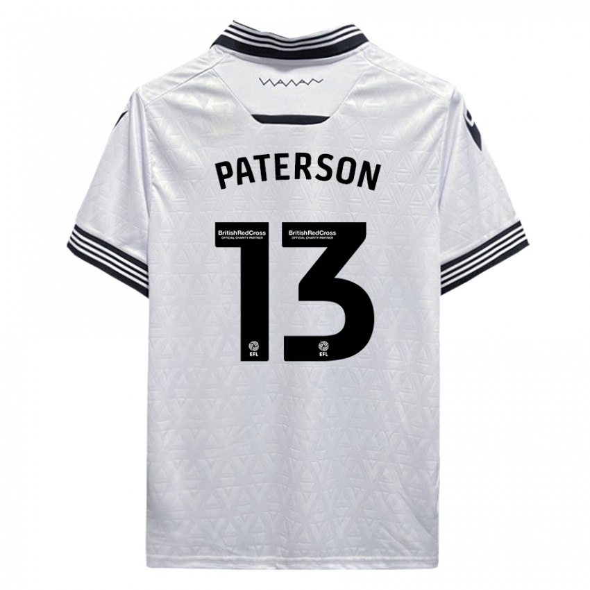 Férfi Callum Paterson #13 Fehér Idegenbeli Jersey 2023/24 Mez Póló Ing