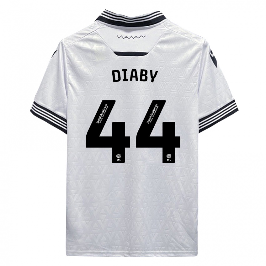 Férfi Momo Diaby #44 Fehér Idegenbeli Jersey 2023/24 Mez Póló Ing