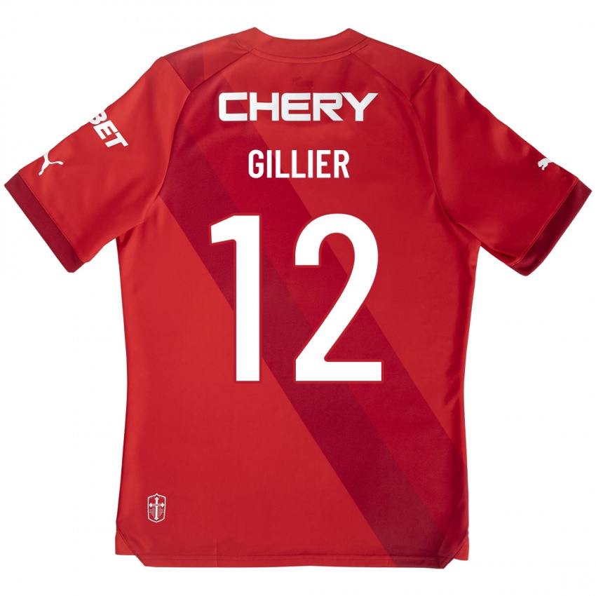 Férfi Thomas Gillier #12 Piros Idegenbeli Jersey 2023/24 Mez Póló Ing