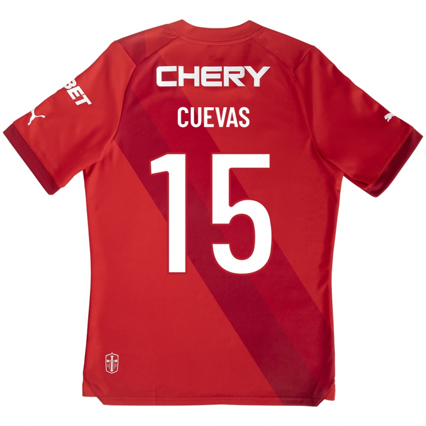 Férfi Cristian Cuevas #15 Piros Idegenbeli Jersey 2023/24 Mez Póló Ing
