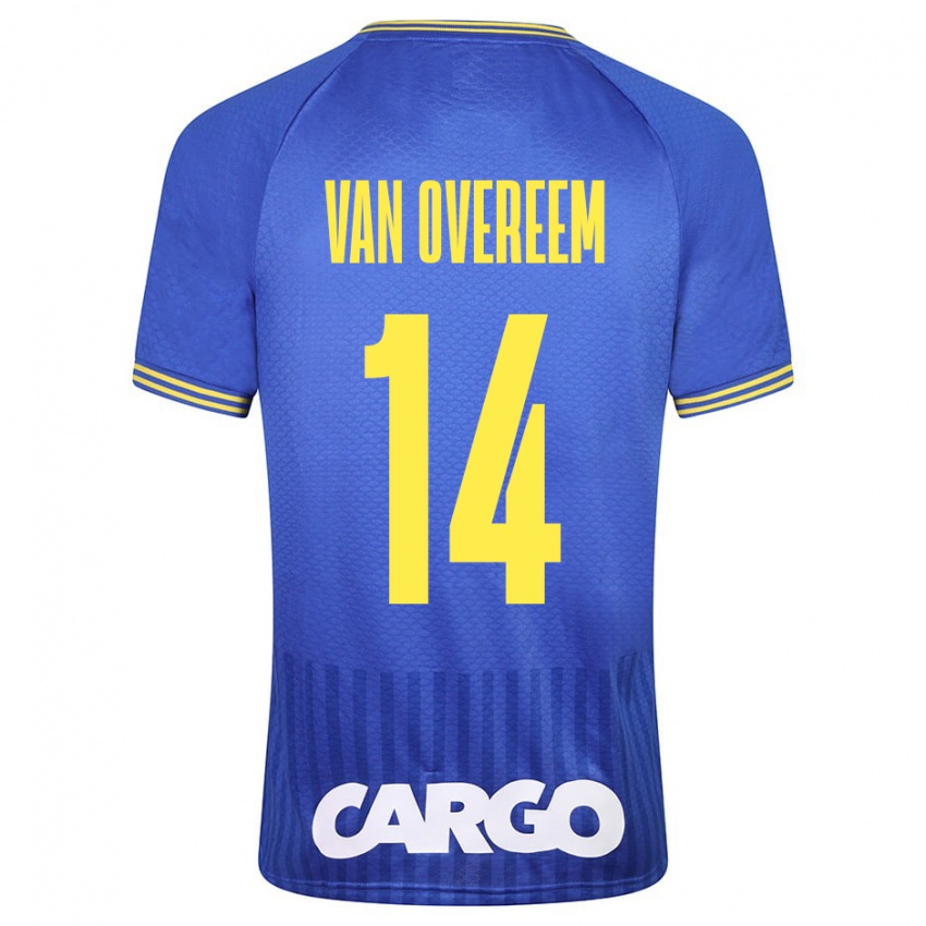 Férfi Joris Van Overeem #14 Kék Idegenbeli Jersey 2023/24 Mez Póló Ing