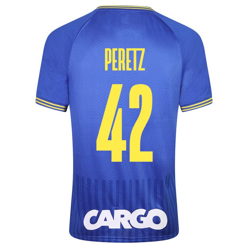 Férfi Dor Peretz #42 Kék Idegenbeli Jersey 2023/24 Mez Póló Ing