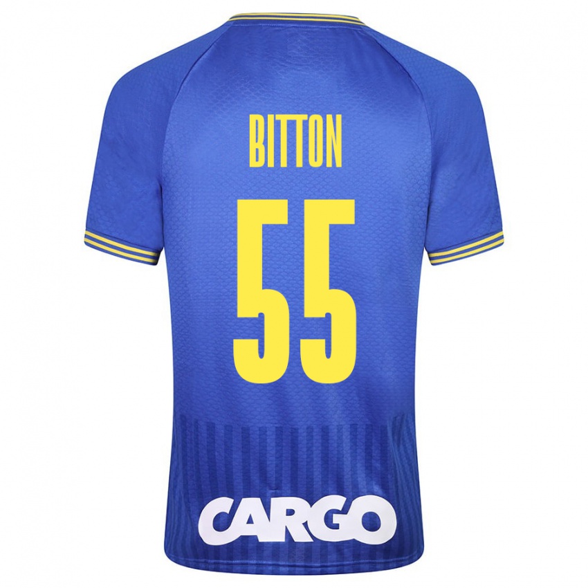 Férfi Nir Bitton #55 Kék Idegenbeli Jersey 2023/24 Mez Póló Ing