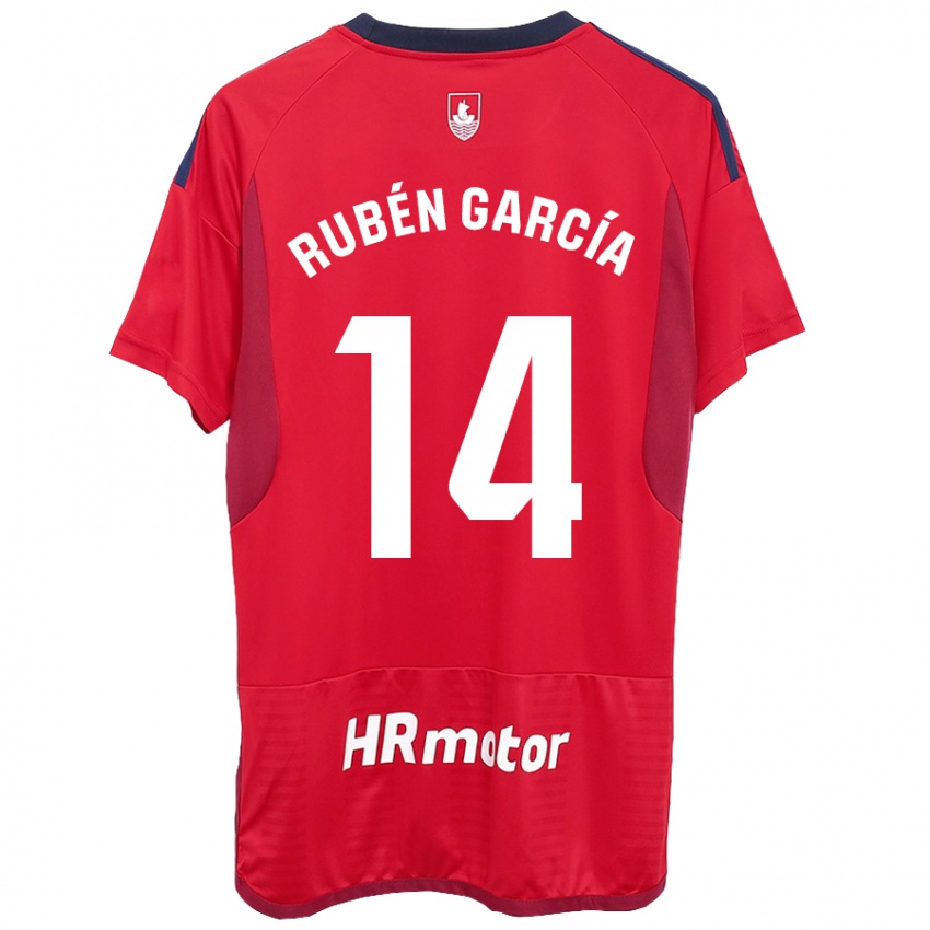 Női Rubén García #14 Piros Hazai Jersey 2023/24 Mez Póló Ing