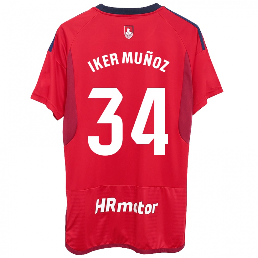 Női Iker Muñoz #34 Piros Hazai Jersey 2023/24 Mez Póló Ing