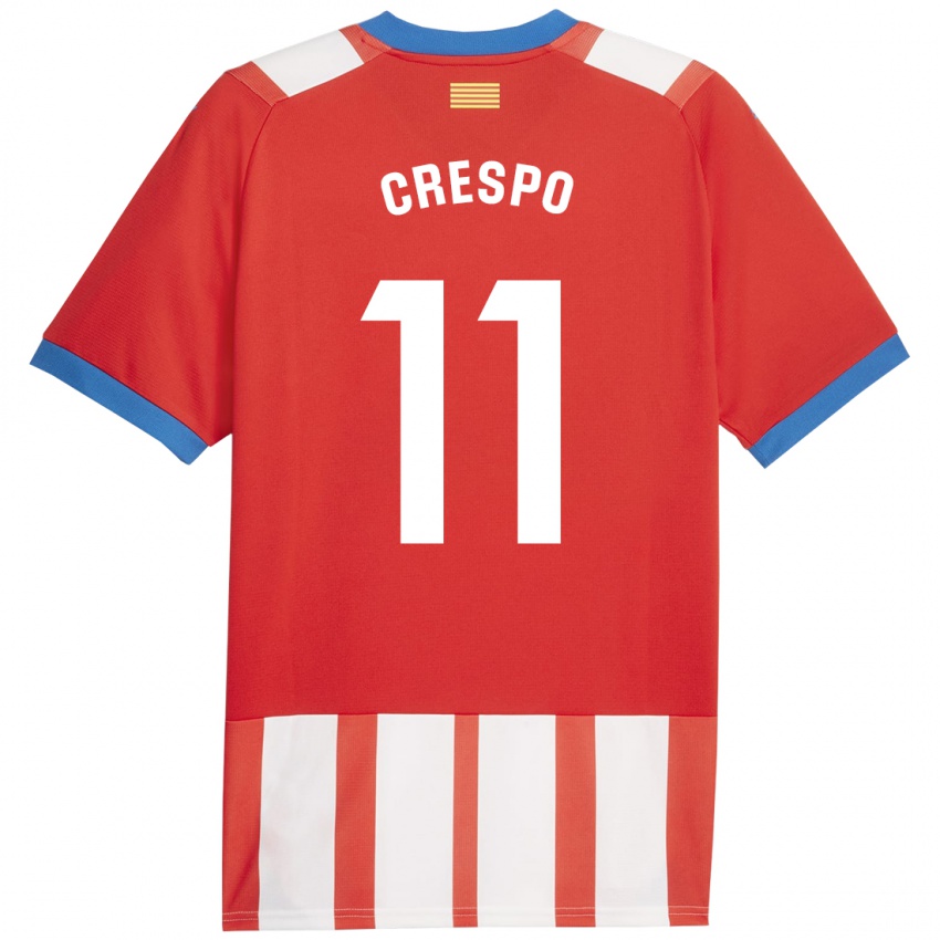 Női Lydia Crespo #11 Piros Fehér Hazai Jersey 2023/24 Mez Póló Ing