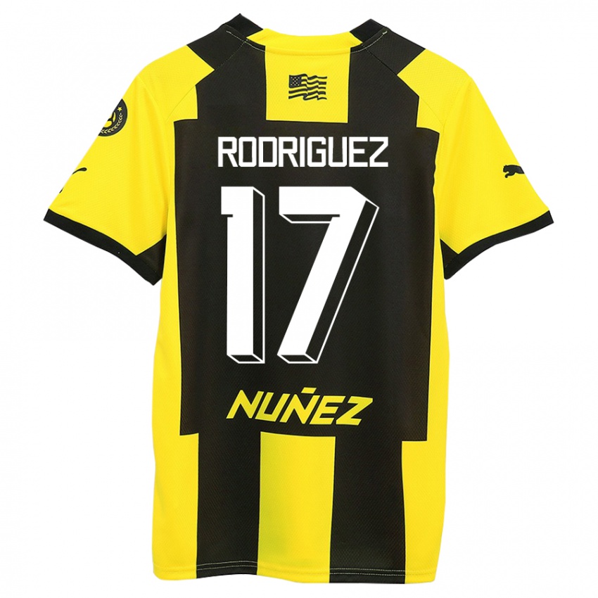 Női Valentín Rodríguez #17 Sárga Fekete Hazai Jersey 2023/24 Mez Póló Ing