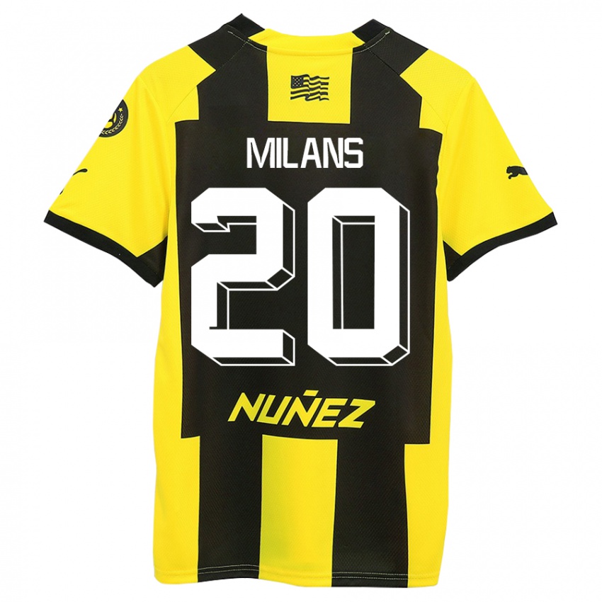 Női Pedro Milans #20 Sárga Fekete Hazai Jersey 2023/24 Mez Póló Ing