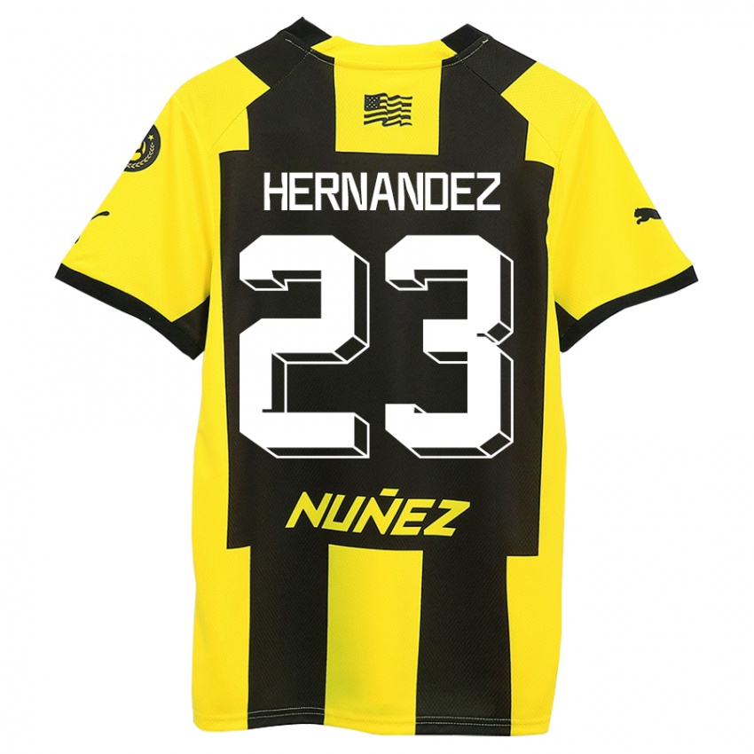 Női Abel Hernandez #23 Sárga Fekete Hazai Jersey 2023/24 Mez Póló Ing