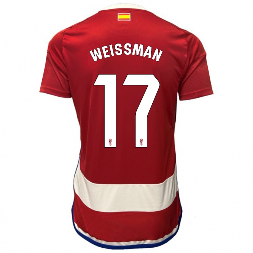 Női Shon Weissman #17 Piros Hazai Jersey 2023/24 Mez Póló Ing