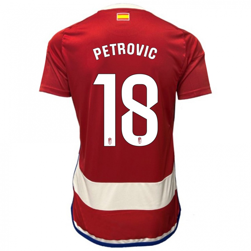 Női Njegos Petrovic #18 Piros Hazai Jersey 2023/24 Mez Póló Ing