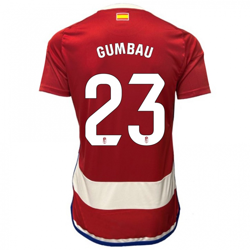 Női Gerard Gumbau #23 Piros Hazai Jersey 2023/24 Mez Póló Ing