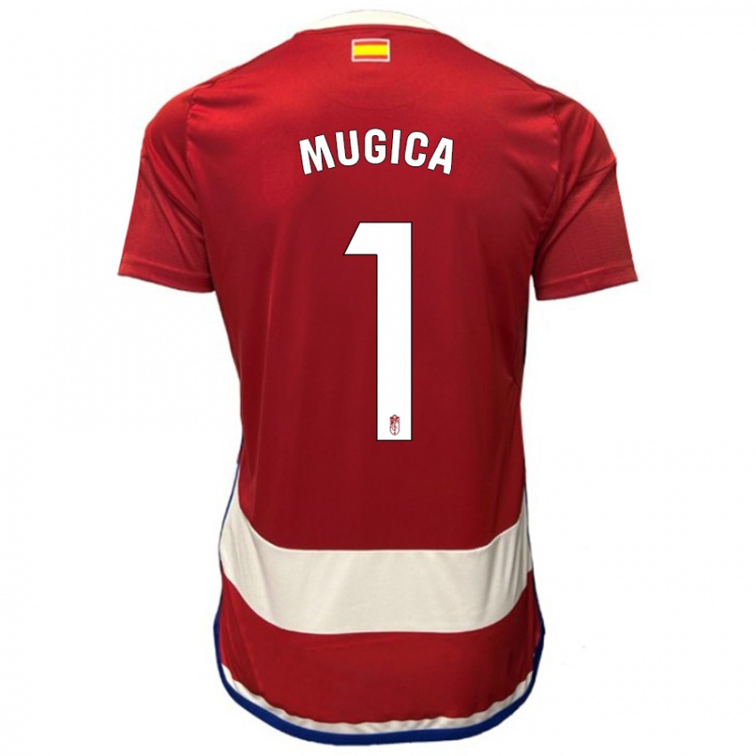 Női Juan Múgica #1 Piros Hazai Jersey 2023/24 Mez Póló Ing