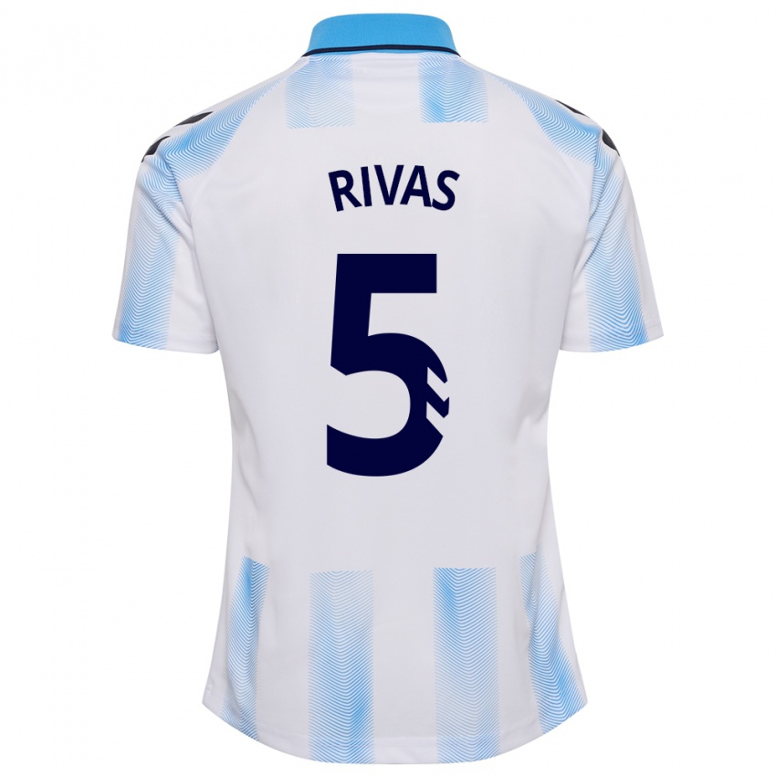 Női Juande Rivas #5 Fehér Kék Hazai Jersey 2023/24 Mez Póló Ing