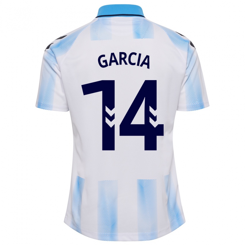 Női Víctor García #14 Fehér Kék Hazai Jersey 2023/24 Mez Póló Ing