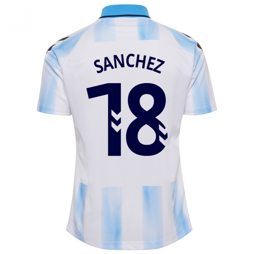 Női Dani Sánchez #18 Fehér Kék Hazai Jersey 2023/24 Mez Póló Ing