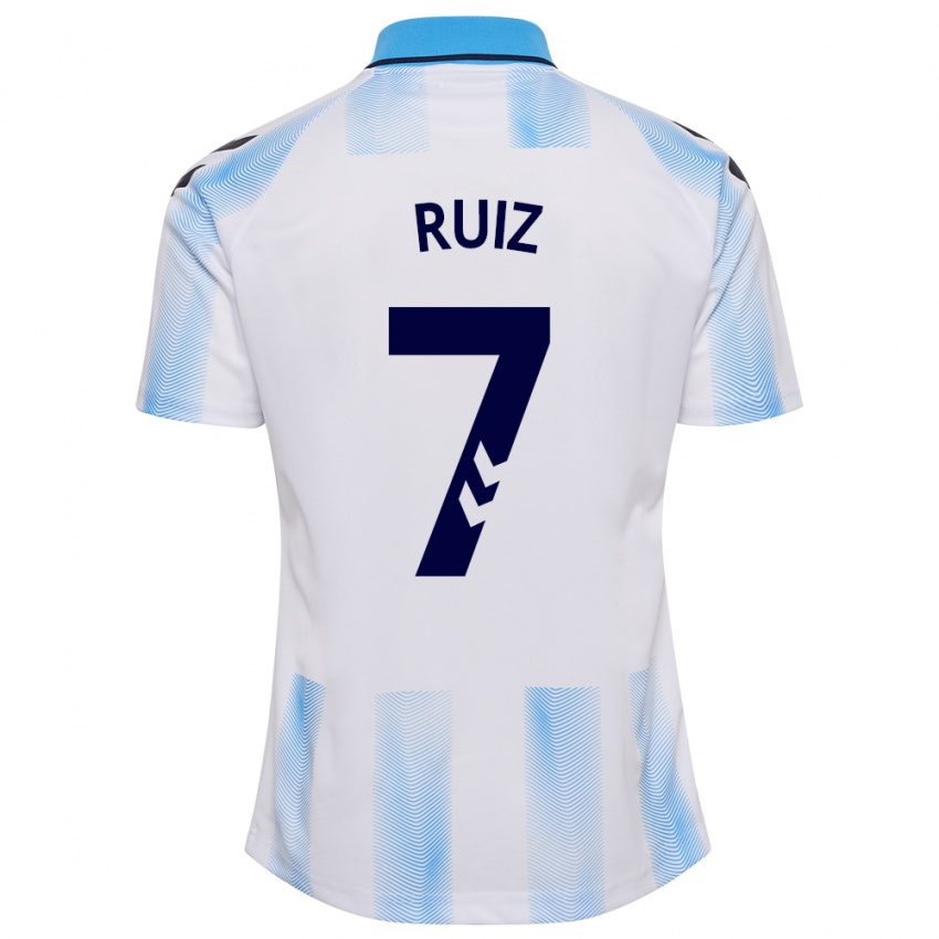 Női María Ruiz #7 Fehér Kék Hazai Jersey 2023/24 Mez Póló Ing