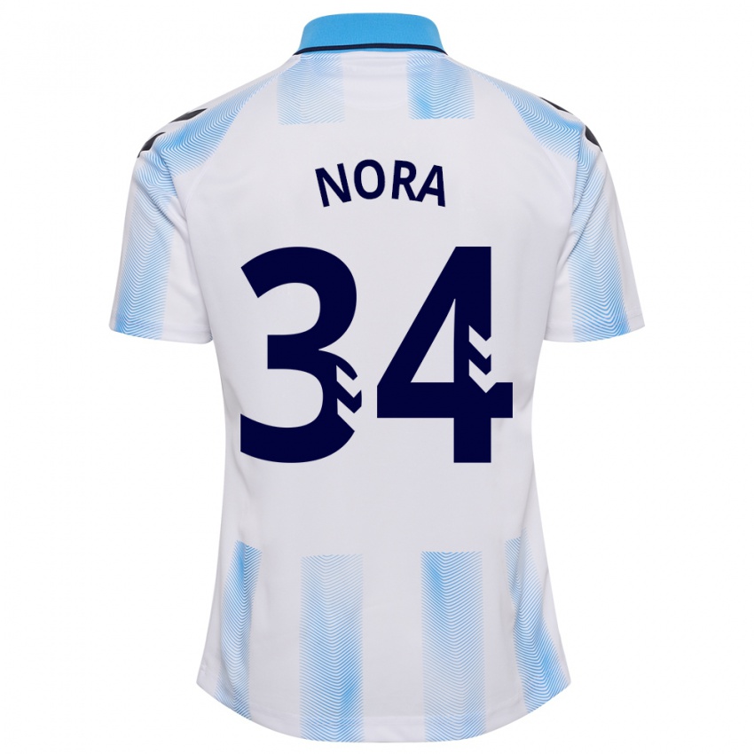 Női Nora #34 Fehér Kék Hazai Jersey 2023/24 Mez Póló Ing