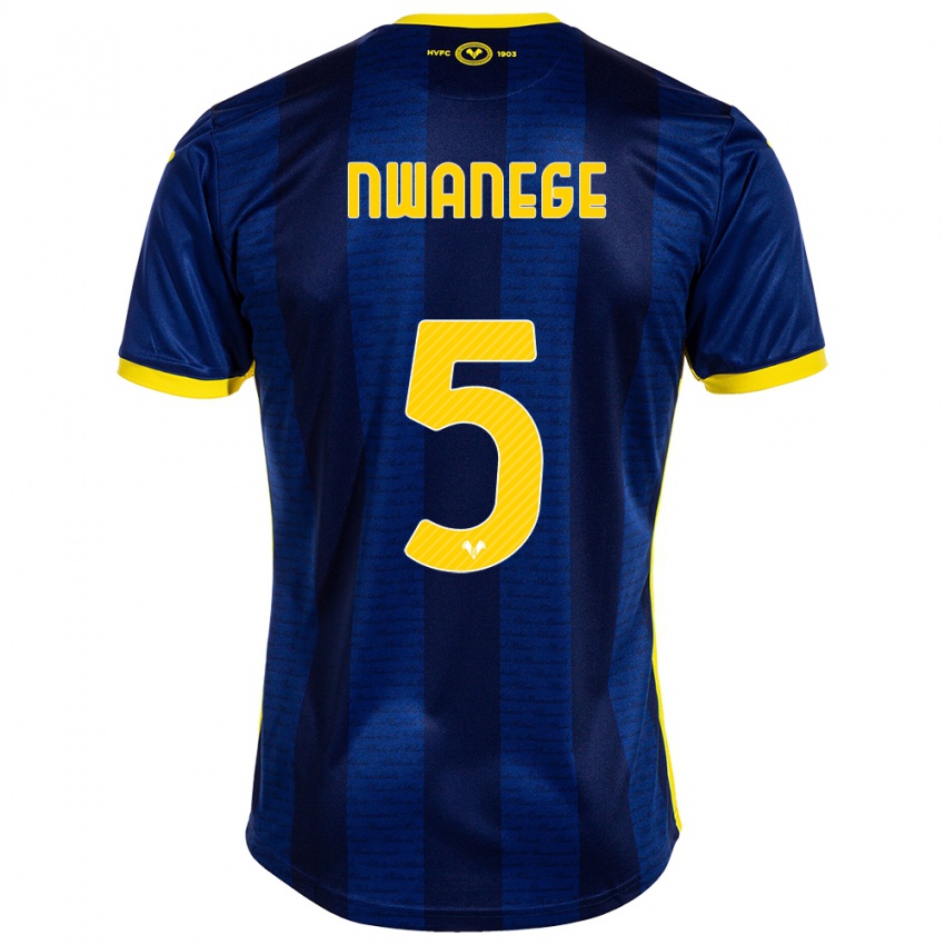 Női Karlson Nwanege #5 Haditengerészet Hazai Jersey 2023/24 Mez Póló Ing