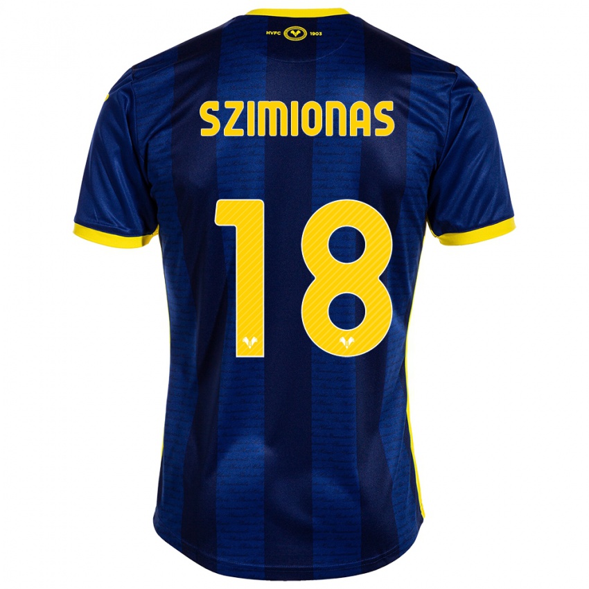 Női Luca Szimionas #18 Haditengerészet Hazai Jersey 2023/24 Mez Póló Ing